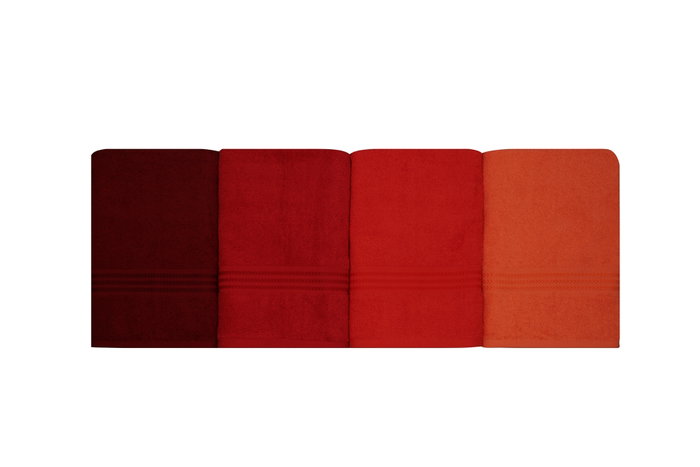 Aucune Juego de 4 toallas de baño - 70 x 140 cm - Naranja Aucune Juego de 4 toallas de baño - 70 x 140 cm - Naranja